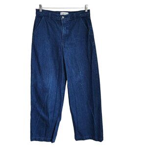 Abercrombie & Fitch 28 6 L Long 31.5" Mid Rise‎ Ultra Wide Leg Jeans Dark Wash